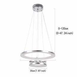 Moderne hanglamp acryl 2 ringen lamp 40+20cm
