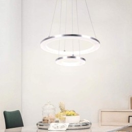 Moderne hanglamp acryl 2 ringen lamp 40+20cm