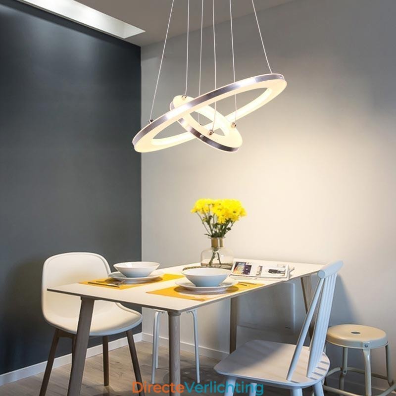 Moderne hanglamp acryl 2 ringen lamp 40+20cm