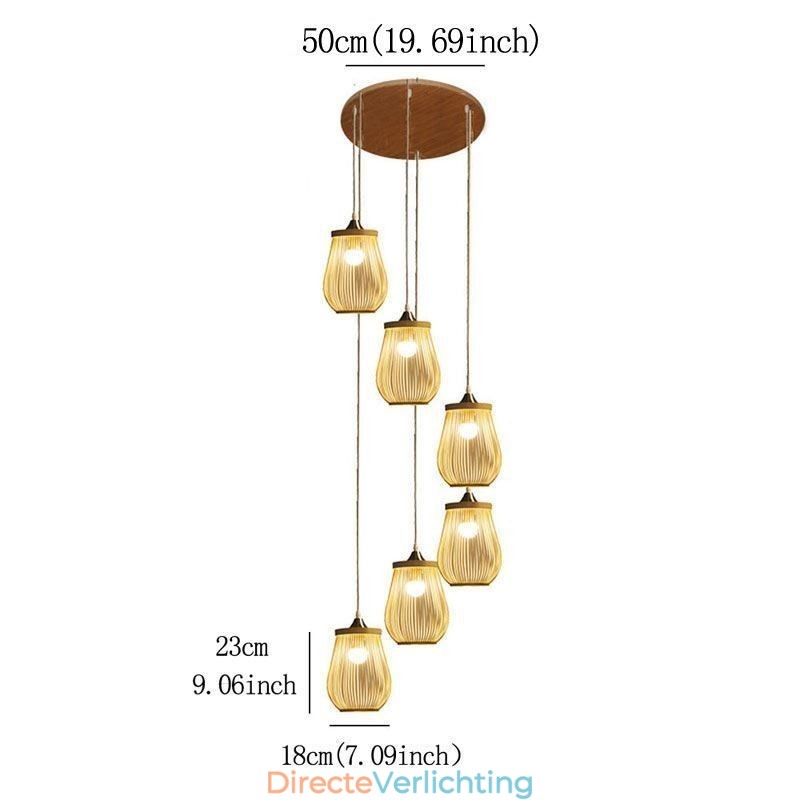 Holle kooi hanglamp moderne bamboe hanglamp