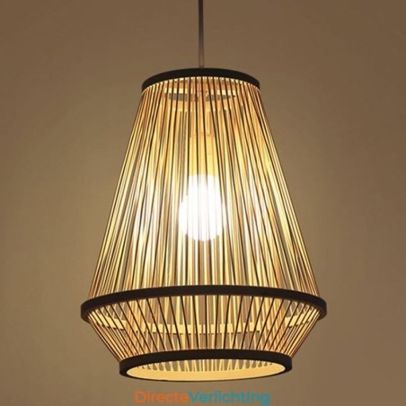 Hanglamp van bamboe, geweven bed Hanglamp van bamboe, geweven bed