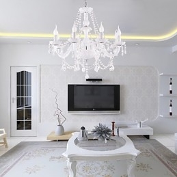 Kroonluchter Wit Kristal Modern Living 8 Lampen
