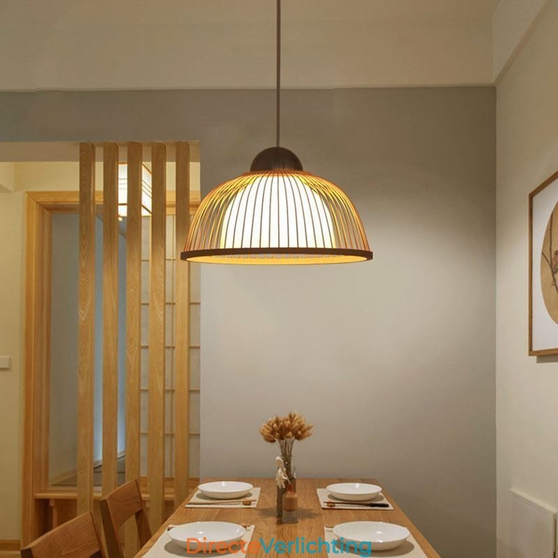Moderne eenvoudige neerwaartse hanglamp Speciale bamboe hanglamp Nachtkastje verlichting