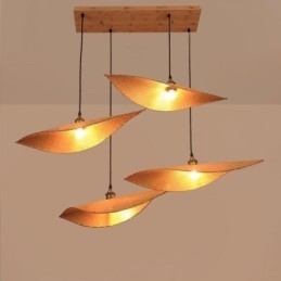 Creatieve blad hanglamp moderne bamboe hanglamp tearoom verlichting
