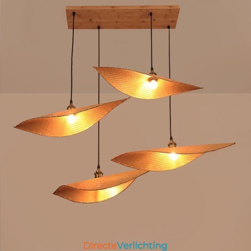 Creatieve blad hanglamp moderne bamboe hanglamp tearoom verlichting