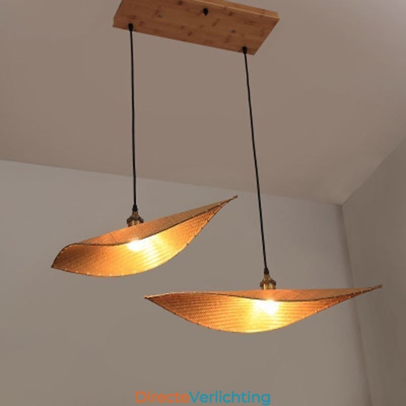 Creatieve blad hanglamp moderne bamboe hanglamp tearoom verlichting