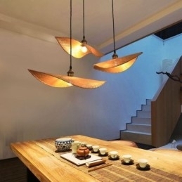 Creatieve blad hanglamp moderne bamboe hanglamp tearoom verlichting
