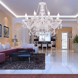 Kroonluchter Wit Kristal Modern Living 8 Lampen