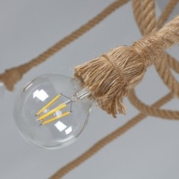 Retro Stijl 6 10 Hoofden Hanglamp Hennep Touw Kroonluchter Vintage Plafondlamp