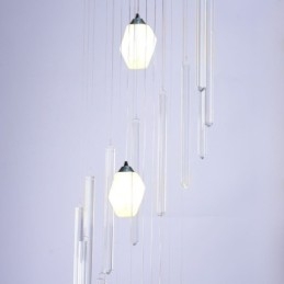 Cluster Hanglamp Moderne Grote Hangende Kristallen Kroonluchter Duplex Trap