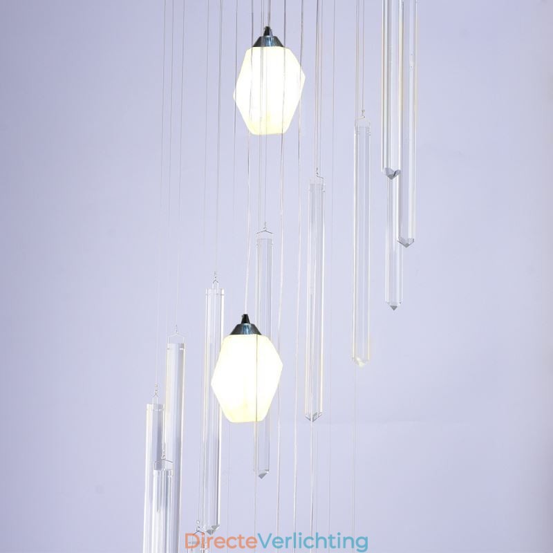 Cluster Hanglamp Moderne Grote Hangende Kristallen Kroonluchter Duplex Trap