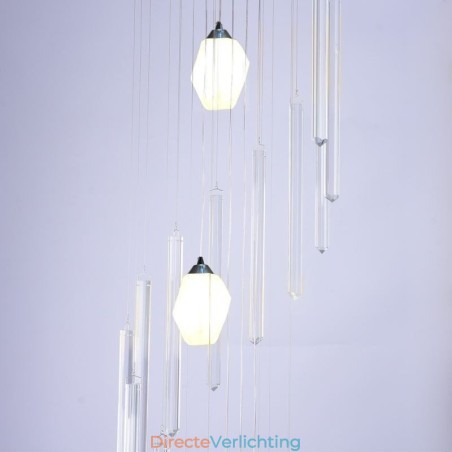 Cluster Hanglamp Moderne Grote Hangende Kristallen Kroonluchter Duplex Trap Cluster Hanglamp Moderne Grote Hangende Kristallen Kroonluchter Duplex Trap