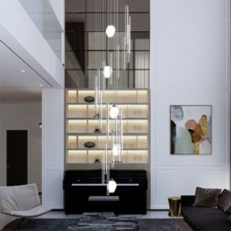 Cluster Hanglamp Moderne Grote Hangende Kristallen Kroonluchter Duplex Trap