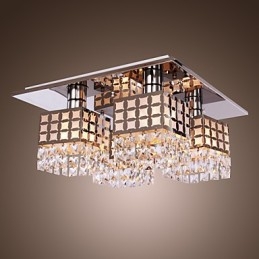 Kroonluchter Modern Kristal Roestvrij Staal Woonkamer 4 Lampen