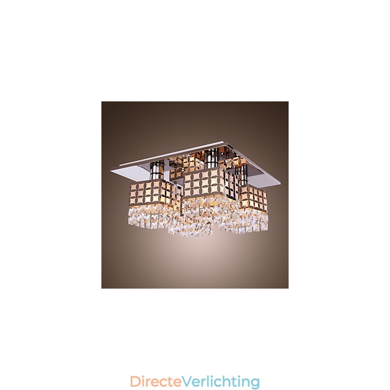 Kroonluchter Modern Kristal Roestvrij Staal Woonkamer 4 Lampen