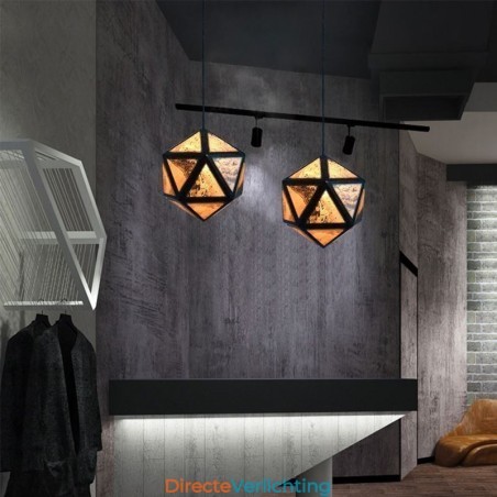 Geometrische hanglamp, diamantvormig, 3D-doorschijnend ontwerp Geometrische hanglamp, diamantvormig, 3D-doorschijnend ontwerp