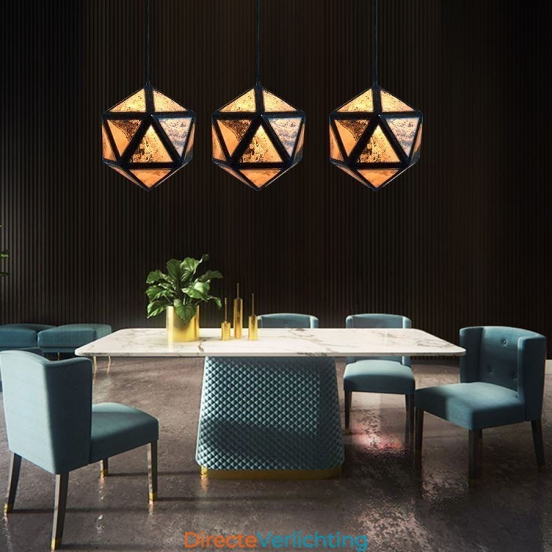 Geometrische hanglamp, diamantvormig, 3D-doorschijnend ontwerp