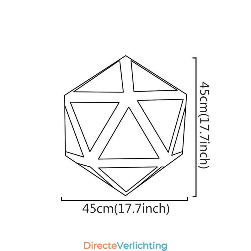 Geometrische hanglamp, diamantvormig, 3D-doorschijnend ontwerp