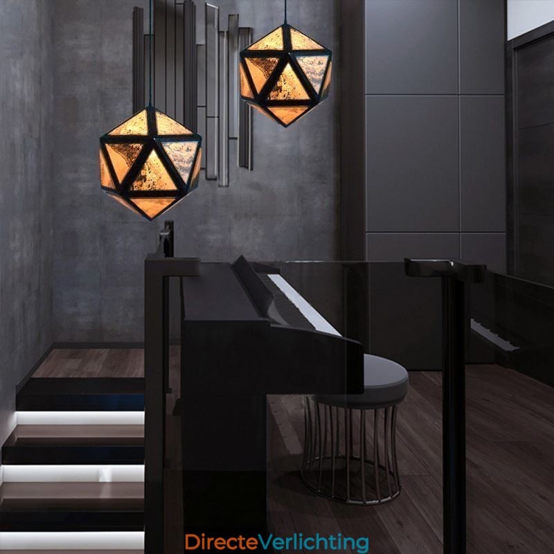 Geometrische hanglamp, diamantvormig, 3D-doorschijnend ontwerp