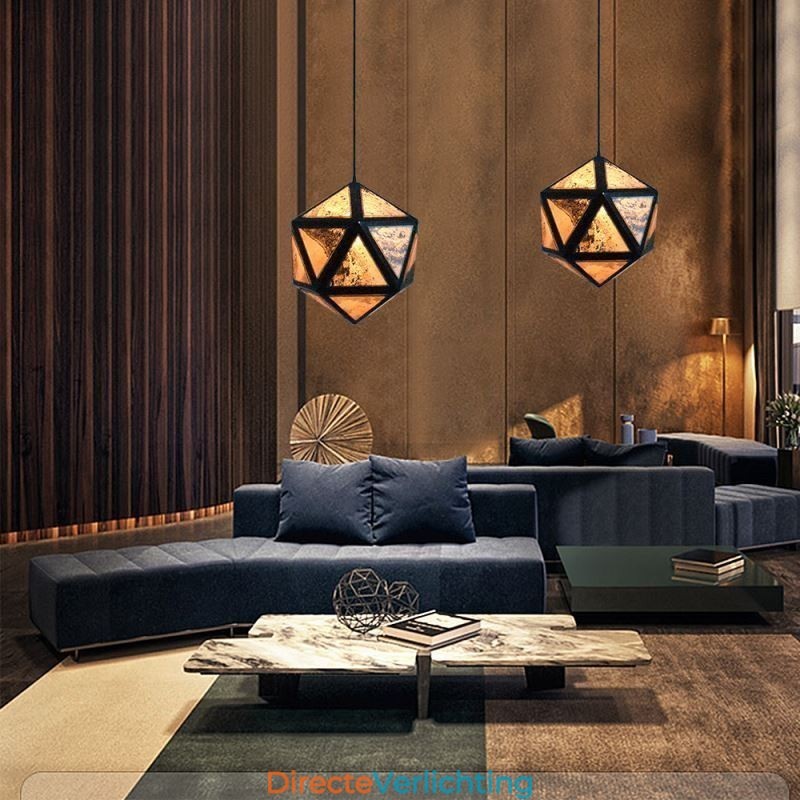 Geometrische hanglamp, diamantvormig, 3D-doorschijnend ontwerp