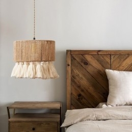 Henneptouw Hanglamp Retro Decoratie Plafondlamp Kwast Lampenkap