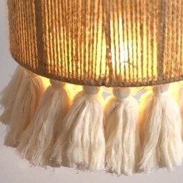 Henneptouw Hanglamp Retro Decoratie Plafondlamp Kwast Lampenkap