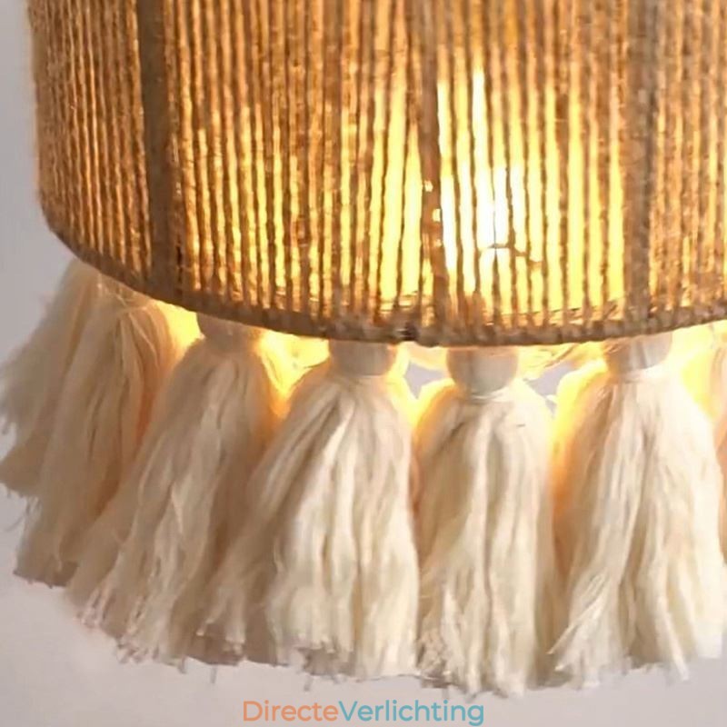 Henneptouw Hanglamp Retro Decoratie Plafondlamp Kwast Lampenkap