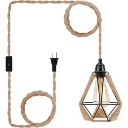 Retro hanglamp henneptouw plafondlamp 5M ophangdraad