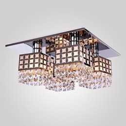Kroonluchter Modern Kristal Roestvrij Staal Woonkamer 4 Lampen