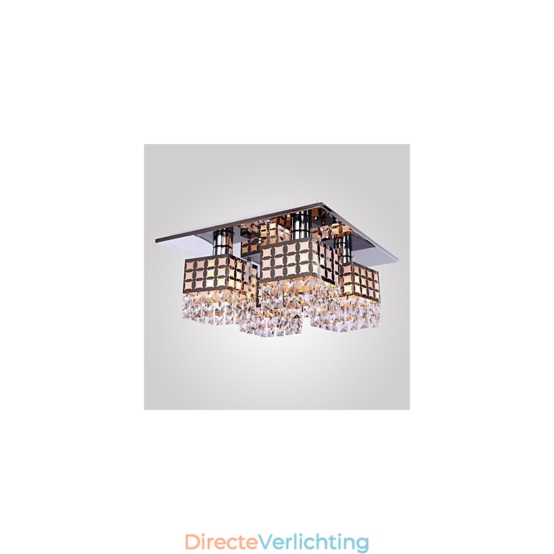 Kroonluchter Modern Kristal Roestvrij Staal Woonkamer 4 Lampen