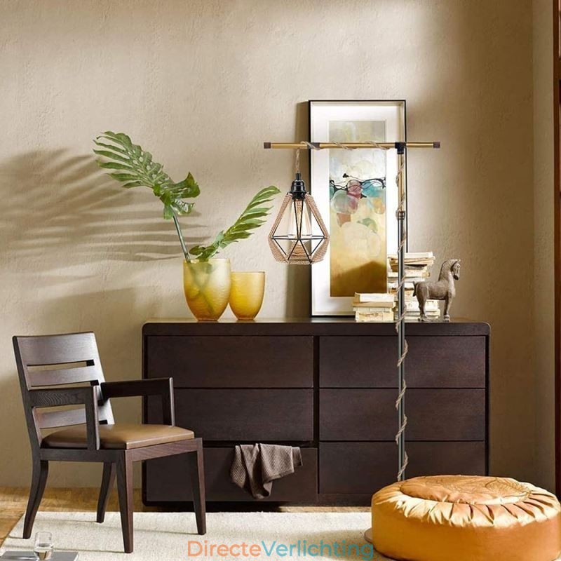 Retro hanglamp henneptouw plafondlamp 5M ophangdraad