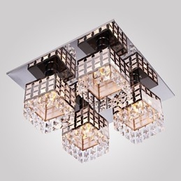 Kroonluchter Modern Kristal Roestvrij Staal Woonkamer 4 Lampen
