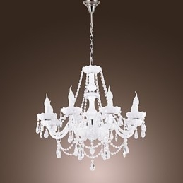 Kroonluchter Wit Kristal Modern Living 8 Lampen