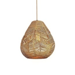 Nordic Retro Plafondlamp Natuurlijk Papier Touw Handgeweven Lampenkap