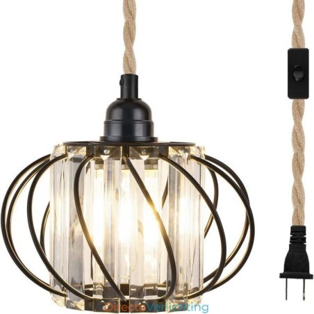 Retro Country Plafondlamp Henneptouw IJzeren Nachtkastje Hanglamp Met Stekker Retro Country Plafondlamp Henneptouw IJzeren Nachtkastje Hanglamp Met Stekker