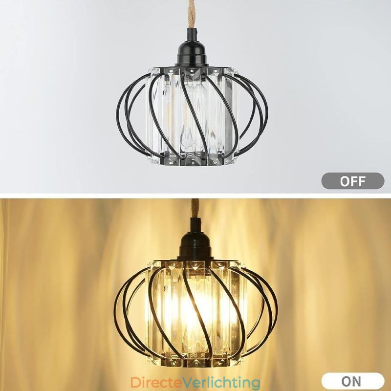 Retro Country Plafondlamp Henneptouw IJzeren Nachtkastje Hanglamp Met Stekker