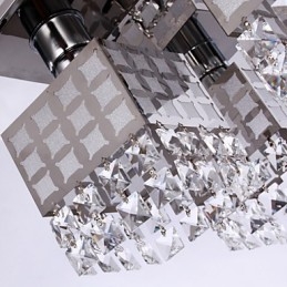 Kroonluchter Modern Kristal Roestvrij Staal Woonkamer 4 Lampen