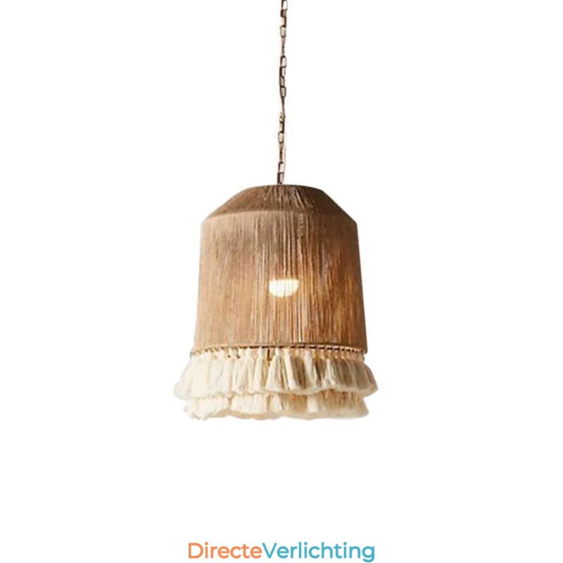 Rustieke hanglamp Boheemse stijl henneptouw kwast plafondlamp