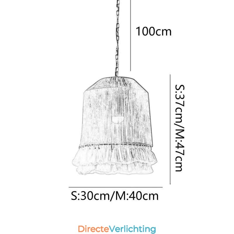 Rustieke hanglamp Boheemse stijl henneptouw kwast plafondlamp