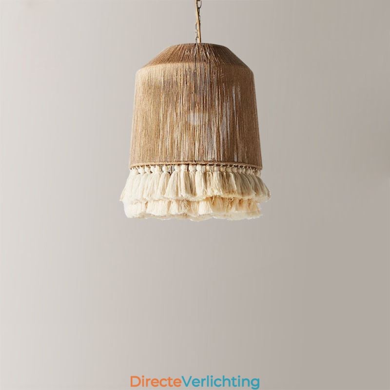 Rustieke hanglamp Boheemse stijl henneptouw kwast plafondlamp