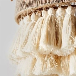 Rustieke hanglamp Boheemse stijl henneptouw kwast plafondlamp
