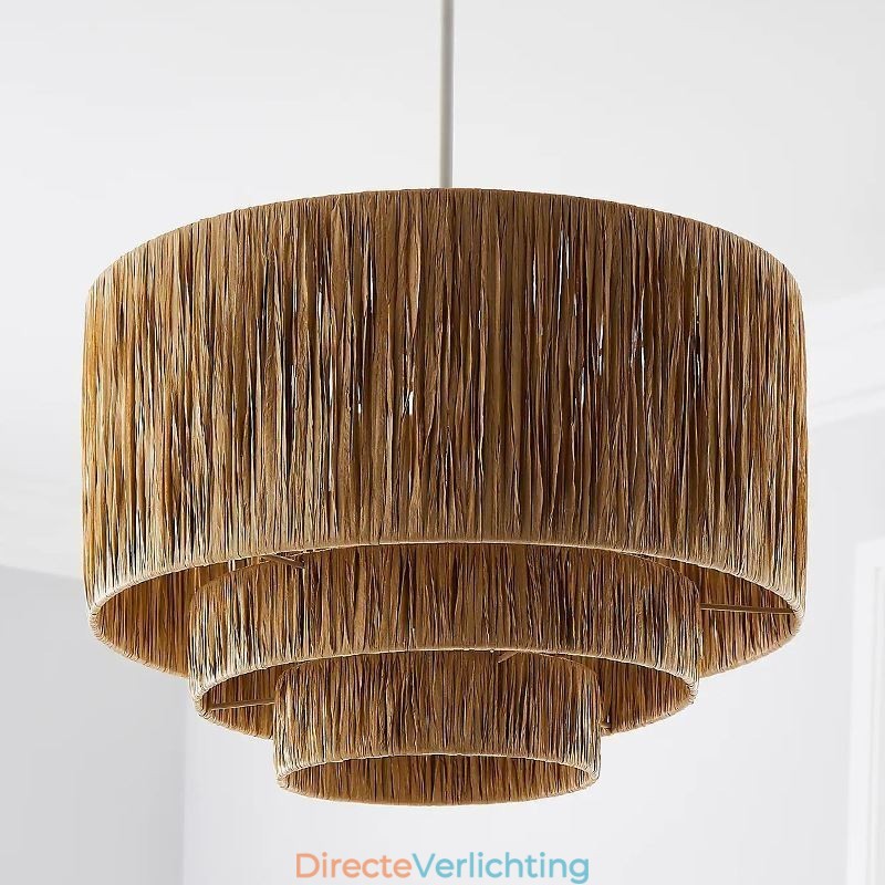Landelijke Retro Hanglamp Meerlaags Papieren Touw Lampenkap Plafondlamp