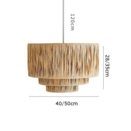 Landelijke Retro Hanglamp Meerlaags Papieren Touw Lampenkap Plafondlamp