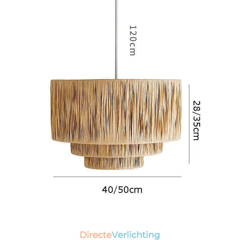 Landelijke Retro Hanglamp Meerlaags Papieren Touw Lampenkap Plafondlamp