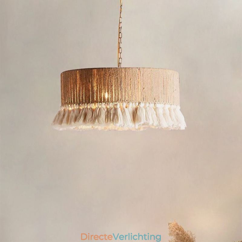 Retro hanglamp Boheemse stijl henneptouw kwast plafondlamp