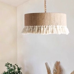 Retro hanglamp Boheemse stijl henneptouw kwast plafondlamp