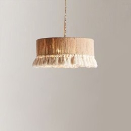 Retro hanglamp Boheemse stijl henneptouw kwast plafondlamp