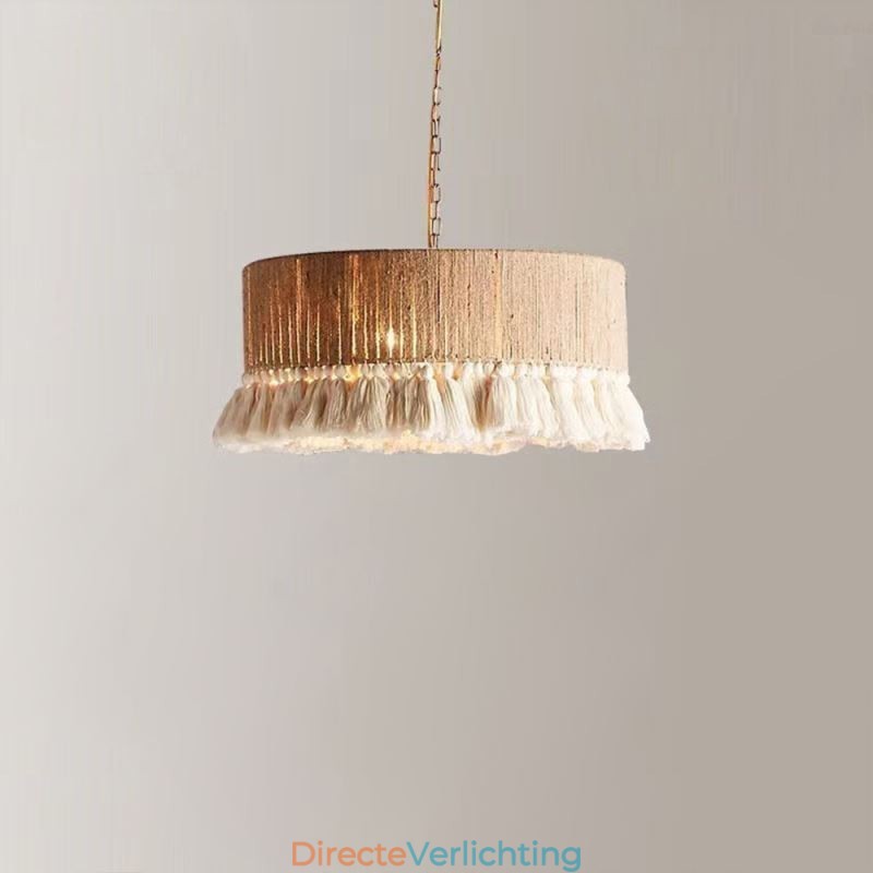 Retro hanglamp Boheemse stijl henneptouw kwast plafondlamp