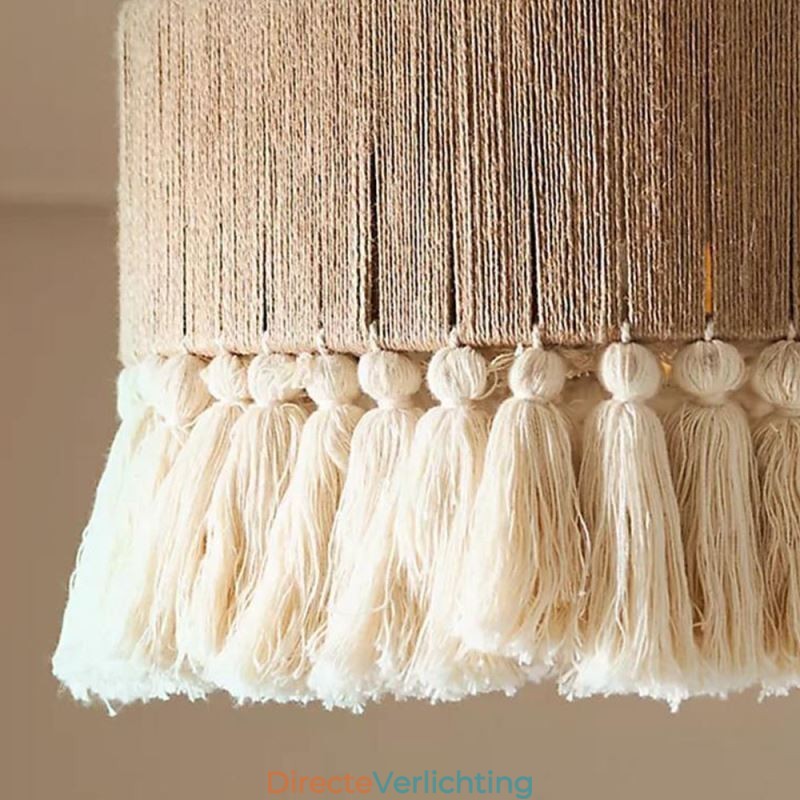 Retro hanglamp Boheemse stijl henneptouw kwast plafondlamp
