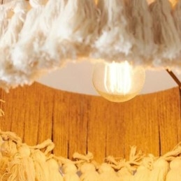 Retro hanglamp Boheemse stijl henneptouw kwast plafondlamp